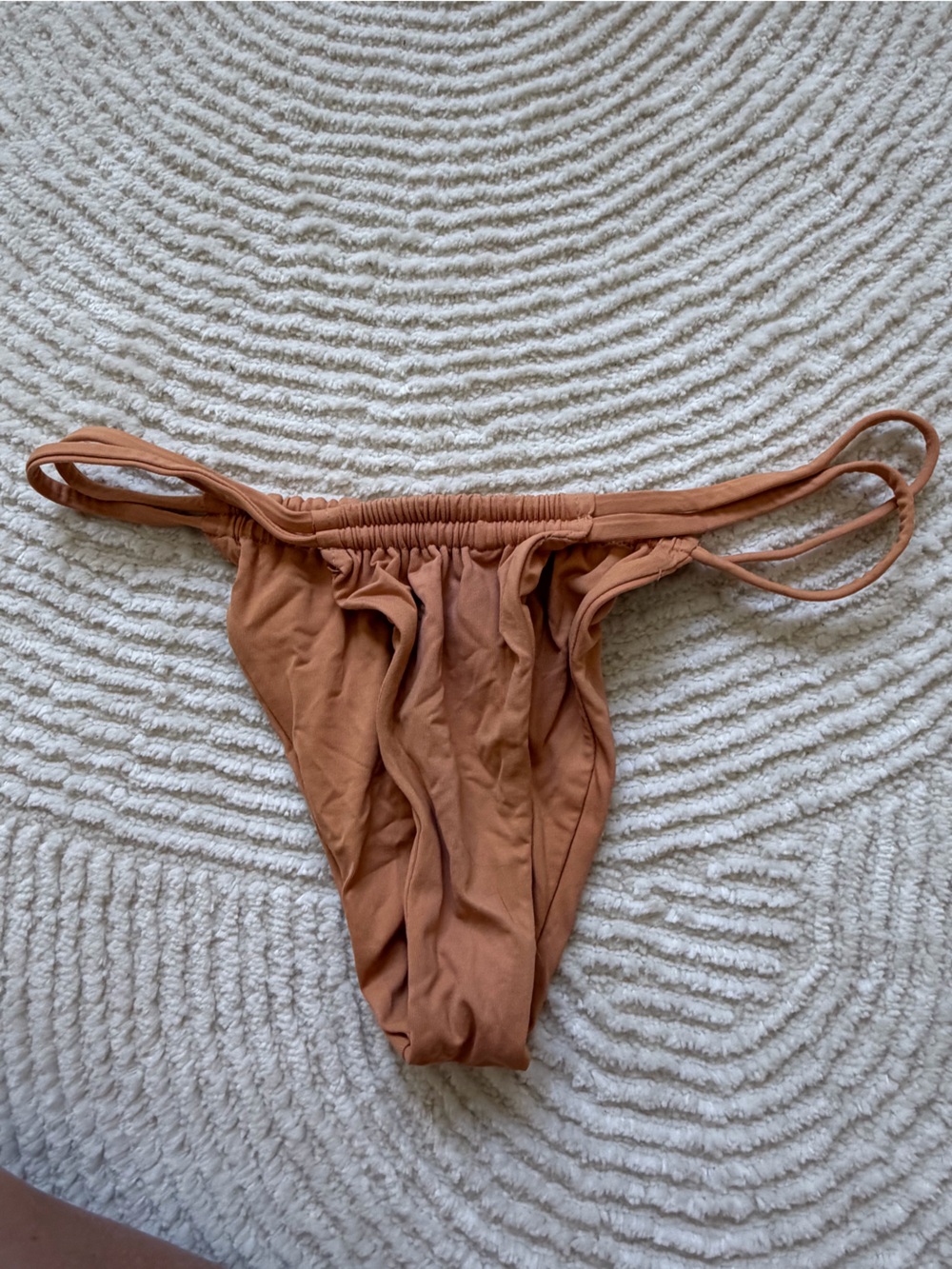Toast Swim Orange Thong Bikini Bottom, XS